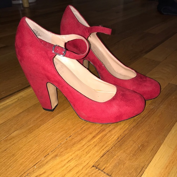 Crown Vintage Shoes - Crown vintage red velvet heels